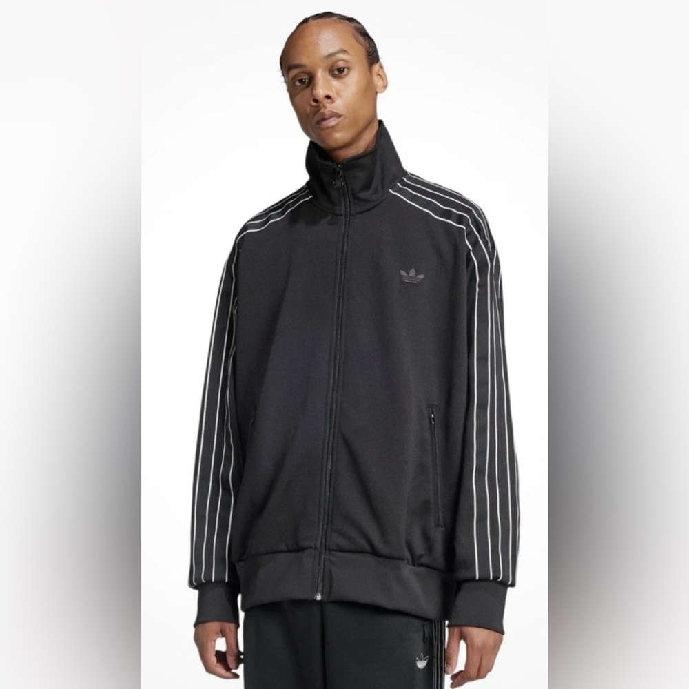 Adidas Black and White Zip-Up Jacket